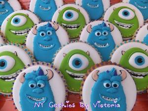 Disney Monsters University Porn - Sully and Mike Wazowski Cookies, from Monster University by Pixar - Disney  - Birthday cookie