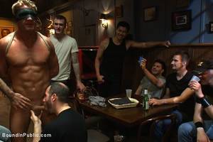 Blindfolded Public - Photo number 2 from Blond Muscle Stud <br> Blindfolded, flogged, humiliated  and