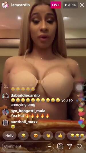live nude boobs - Cardi B Live Instagram Bouncing Boobs