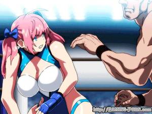 big boob hentai game - ... uncensored animated gif of oppai hentai boxing girl with big tits  trading punches with her beefy gaming opponent from the xxx hentai porn game  Burn it!