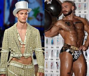Fashion Gay Porn - Gay Porn Stars Hoyt Kogan and Francois Sagat at Moschino's Spring / Summer  Resort 2019 Fashion Show
