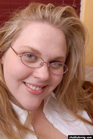 fat glasses nude - Fat blonde chick in glasses Christina lets her huge fat juggs loose - HD  Porn Pictures