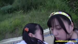 japanese teen ffm - Japanese teen Azuki and her girlfriend are enjoying ffm threesome outdoors  - JAPVID.XXX