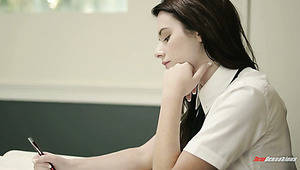 lusty pale skin beauty - ... Pale skin lascivious college girl finds a white guy naked in the  bathroom