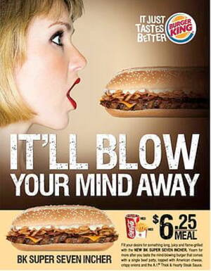 Burger King Sexual Ad - Burger King's Seven Incher Sex Ad Hits New Low In Advertising