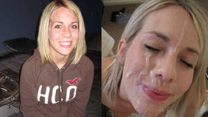 Before And After Facial Cum Bath Porn - Before-after video of young wife getting a big facial cumshot