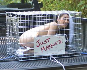 Married Bondage Porn - just-married-bride-in-kennel