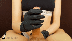 black gloves handjob - Liana Good - Black Gloves Handjob | Femdom POV