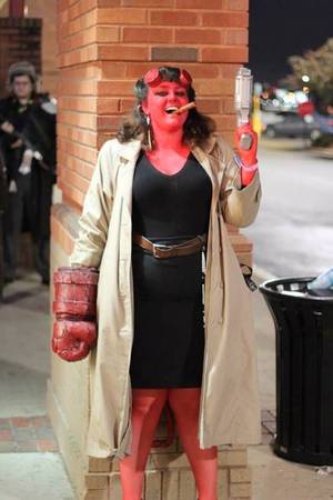 Female Hellboy Porn - My friend decided to be Hellboy for Halloween.