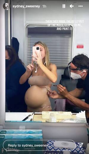 Drunk Pregnant Porn - Sydney Sweeney Shares Photos of Full-Body Cast for Euphoria Pregnant Belly