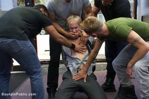 Manhood Taken Porn - Photo number 2 from Two thugs drag a businessman into a porn shop and strip  him