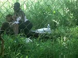 black girls having sex voyeur - Voyeur tapes a black girl couple having sex on bench in the park -  Upornia.com