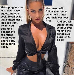 Metal Porn Captions - Metal plug in your ass. Metal cage squeezing Porn Photo Pics