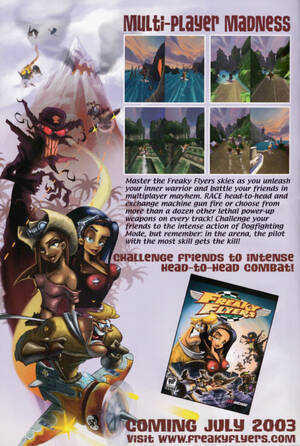 Freaky Flyers Porn - thumbs.pro : vgprintads: â€œFreaky Flyersâ€ [Flyer] GamePro, July 2003 (#178)  The marketing team of Freaky Flyers knows that if your game has sexy girls,  flaunt them around in bikinis for reader attention.