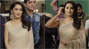 bollywood star madhuri naked - Madhuri Dixit's lovely Anita Dongre sari will inspire you to go for nude  ethnic wear | Fashion News - The Indian Express