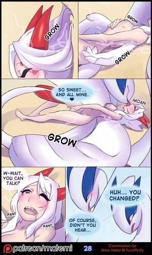 Lugia Porn Comic - beach breast_expansion breasts closed_eyes comic dialogue duo english_text  female feral humanoid kissing legendary_pokemon lugia male matemi