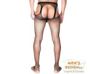 Male Pantyhose Porn - Black Open Back Sexy Fishnet Pantyhose for Men Sheer Mesh Gay Lingerie  Crotchless Gay Underwear Panties Sissy Male Fishnet Stockings | Pornhint