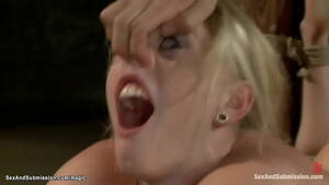 deepthroat gag nose - Bound blonde on knees Allie James gets nose clamped and deep throat fucked  then tied bent over bed rough fucked by big cock master James Deen -  XNXX.COM