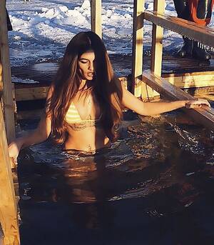 beach nude russia - Porn star, models and a ballerina go for a dip in freezing lake for  traditional Russian Epiphany celebrations | The Sun