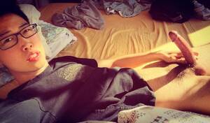 asian nerd dick - Asian nerd twink with a strong cock.