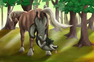 Furry Wolf Sex Games - canine emptyset epona equine feral hanging horse knot knotting link sex  size_difference small_dom_big_sub the_legend_of_zelda tongue upside