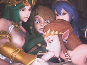 Lucina Super Smash X Palutena Porn - Zelda Palutena Lucina fuck Link - Super Smash orgy hentai | HentaiGO