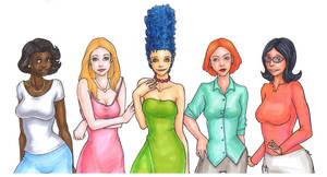 American Dad Akiko Porn Slap - Here we have Donna Tubbs from Cleveland Show Francine Smith from American  Dad Marge Simpson from