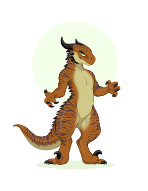 Dragon Furry Porn Dinosaur - 206832 - safe, dinosaur, dragon, fictional species, kobold, raptor,  reptile, anthro, brown body, claws, drakkor, green eyes, horns, looking at  you, male, pose, posing, simple background, solo, striped body, stripes,  white background,