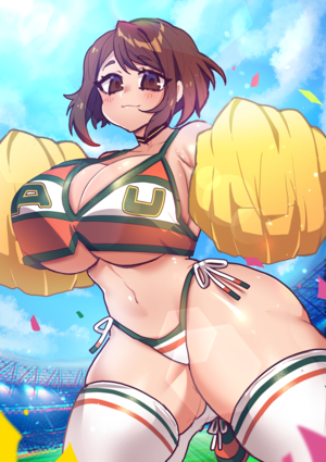 Anime Cheerleader Uniform Porn - Rule 34 - bare thighs bikini bottom bikini top busty cheerleader  cheerleader uniform huge ass huge breasts my hero academia no skirt ochako  uraraka osiimi panties pom poms side-tie panties thick thighs