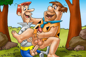 bed rock - Fred and Barney are tired of fucking pussy and it's time for a change. The  guys at Bedrock are all gay and they love getting meat sausage stuffed up  their ...