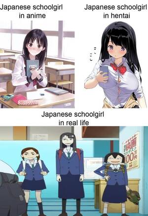 Anime Schoolgirl Hentai - Know the difference : r/Animemes