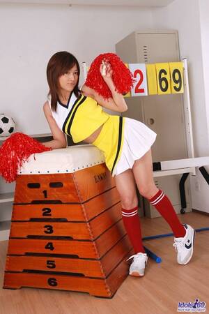 asian cheerleader stockings - Busty Japanese cheerlader in red socks showing her hairy pussy - Pichunter