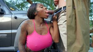 ebony blowjob movies - Ebony Mystique gives blowjob to Chong Dong outdoors - Porn Movies - 3Movs