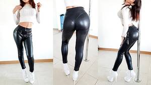 latina leather pants porn - ASIAN LATINA ESCORT IN BLACK LEATHER LEGGINS - TRY ON HAUL DANCE 4K -  Pornhub.com