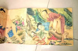 Ancient Chinese Sexart - Old Chinese Pornography Diagram Telescopic Paper silk Painting Erotic Lust  Body Art Book - AliExpress