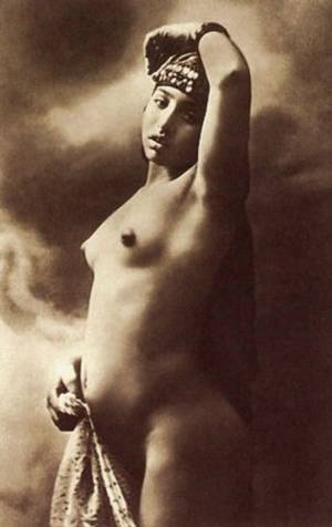 1900s vintage porn ebony - 1900s woman's fashionable nude photograph stylish vintage 8x10 black &  white e1e