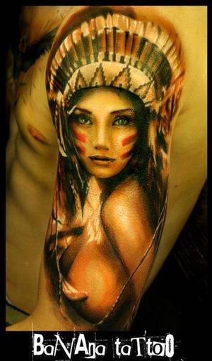 indian native american drawn porn - Nice Indian (Native American) girl by Ben Klishevskiy