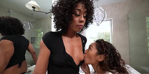 hot black lesbos - Hot Ebony Teenie And Her Beautiful Black Stepmother Tries Lesbian Sex HD  SEX Porn Video 7:00