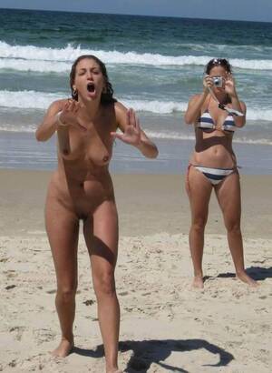 drunk naked coeds on beach - Nude beach photographer caught by hot girls | MOTHERLESS.COM â„¢