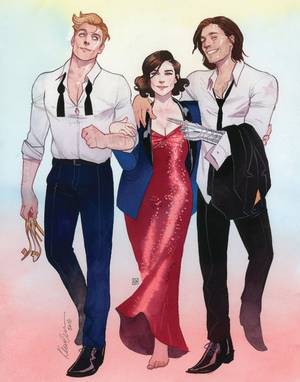 agent carter cartoon porn - Steve Rogers, Peggy Carter, Bucky Barnes by Kevin Wada