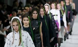 Bootleg Ukrainian - Olha Demydova models during Ukrainian fashion week in Kiev on 6 February.