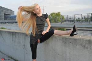 chicks in latex pants - ... Nasty blonde chick in latex pants with a - XXX Dessert - Picture 9