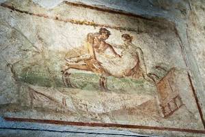 Ancient Roman Women Sex - The walls of the brothel of Pompeii are covered in paintings of nude women  engaging with their patrons. Flickr / David Blaikie