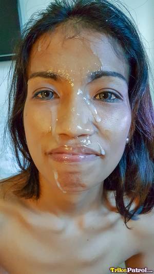 Manila Facial - Slutty Asian Girl with cum on her face