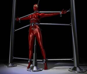 3d Porn Art Bondage Devices - Hot 3d toon girl bound to a bdsm device - BDSM Art Collection - Pic 1