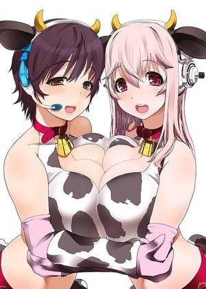 cow monster girl hentai - oikawa shizuku and super sonico (idolmaster, idolmaster cinderella girls,  and nitroplus) drawn by miyamoto issa - Danbooru