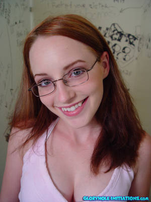 Glasses Blowjob Homemade - Pretty redhead teen with glasses blowjob - XXX Dessert - Picture 1 ...