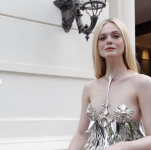 Elle Fanning Sex - Elle Fanning's Silver Nipple Pasties Dress At Cannes