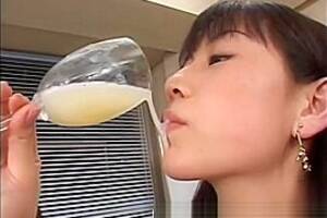 asian cum drinking - Real asian teen drink cum from a glass in reality groupsex, watch free porn  video, HD