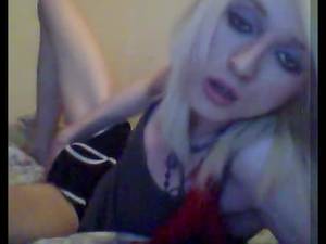 emo tranny pic and name - Extra thin and pale emo tgirl jerks her limp dick on cam - aShemaletube.com